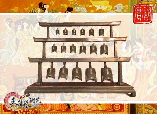 山東客戶定制17件古編鐘，迎賓編鐘古樂